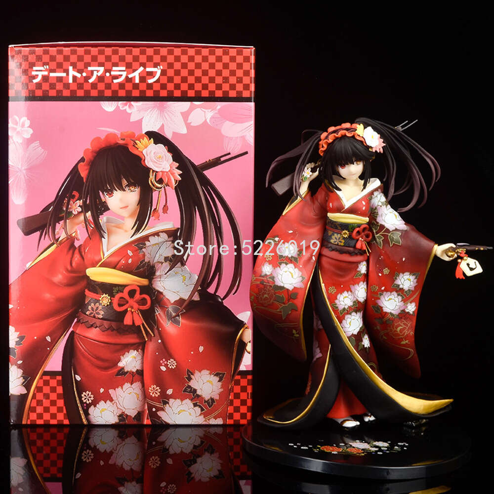 Finger Toys 23cm Kdcolle Date A Live Anime Figure Tokisaki Kurumi Alluring Kimono Action Figure Kadokawa Kurumi Tokisaki Figurine Model Toys
