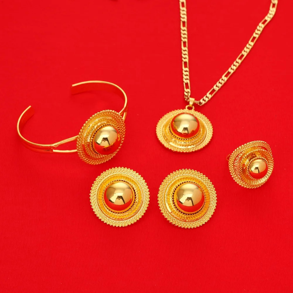 Wedding Jewelry Sets Ethiopian Wedding Jewelry sets Gold Color Ethnic Habesha Traditional Festival Jewellery Africa Women's Jewelry 231013