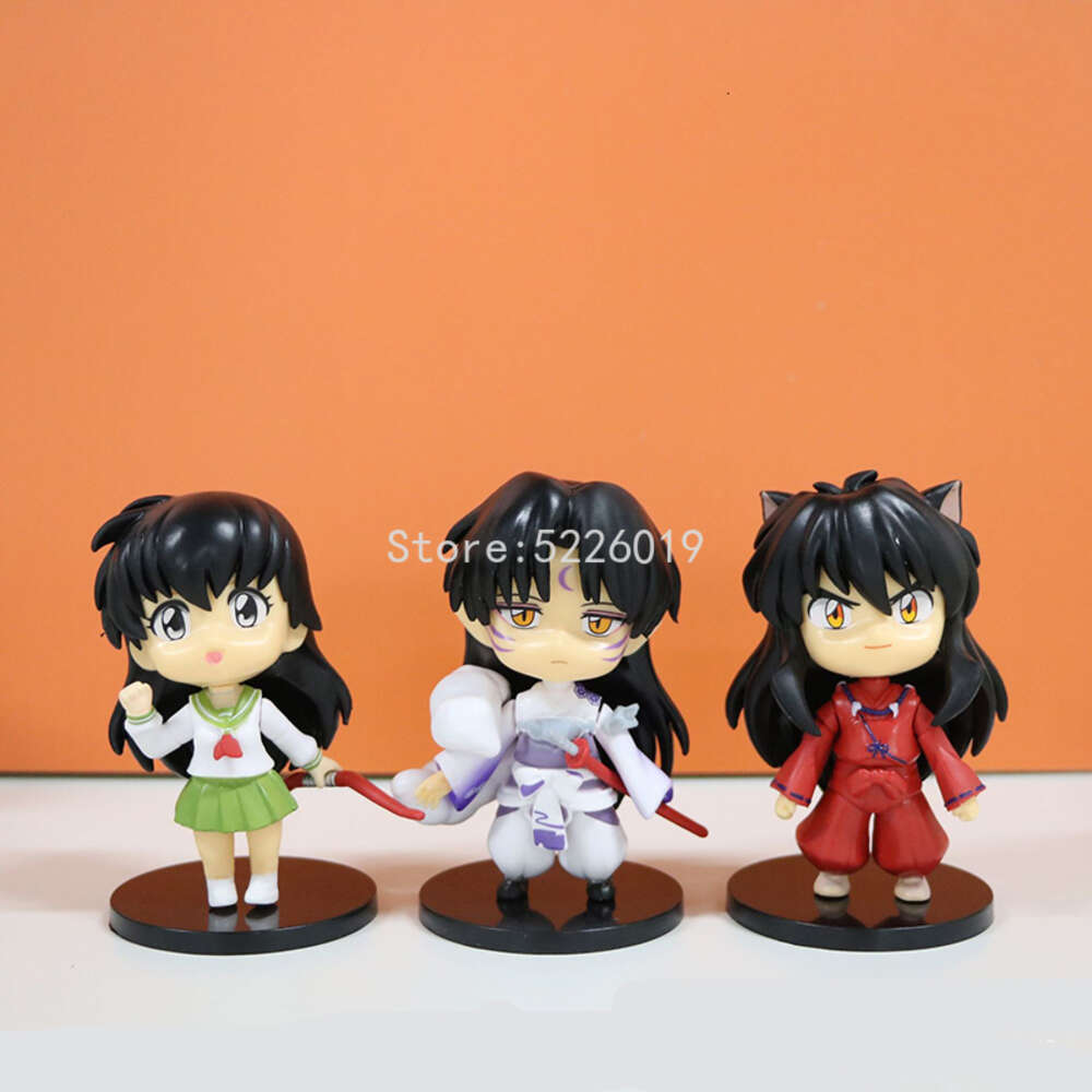 Finger Toys 6pcs/lot Inuyasha Anime Figure Inuyasha Higurashi Kagome Action Figure 1514# Sesshoumaru Figurine 1300# Inuyasha Figure Doll Toy