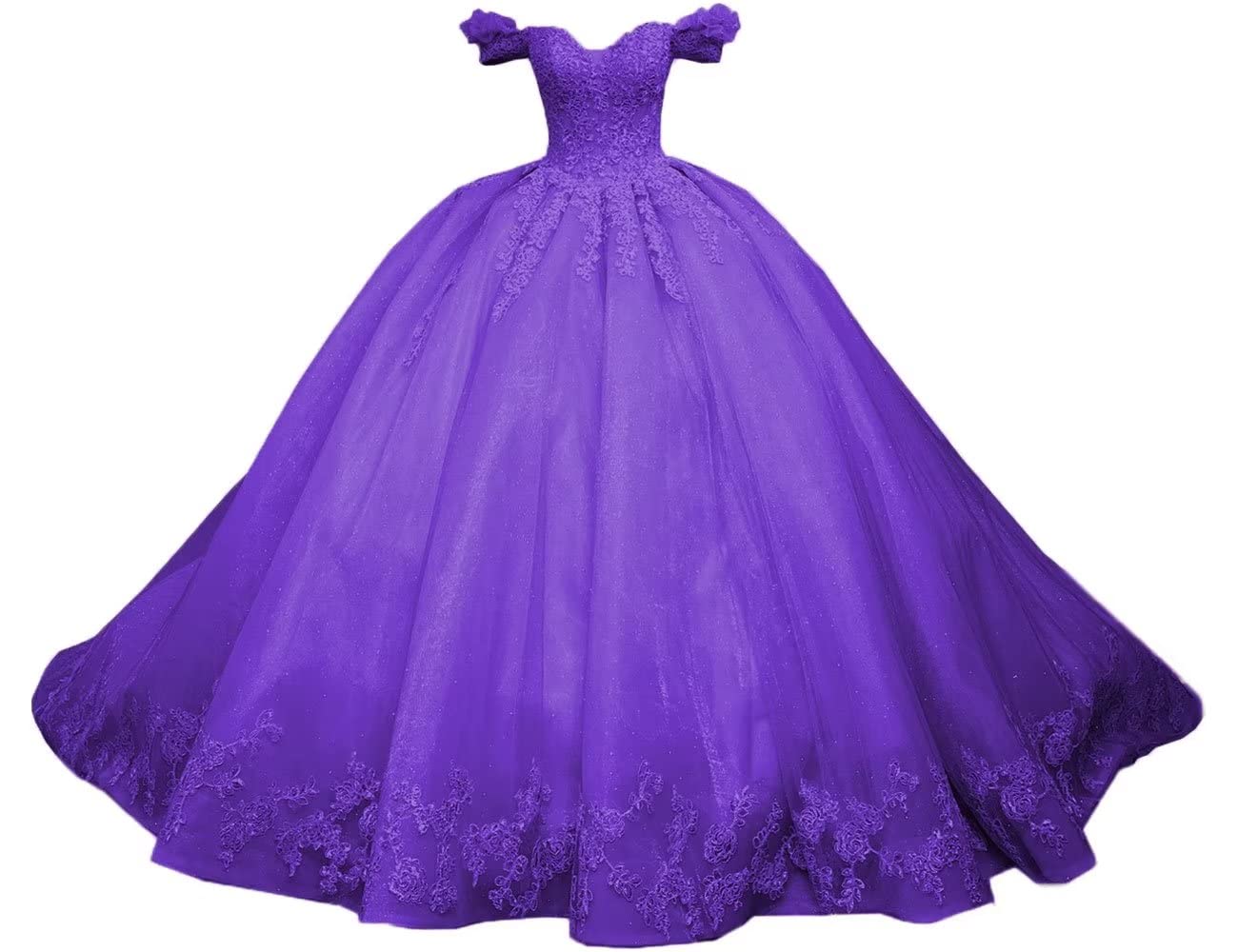 Puffy Quinceanera Dresses Princess Sweetheart Off Shoulder Crystal Ball Gown with Tulle Lace-up Plus Size Sweet 15 16 Long Prom Party Birthday Vestido