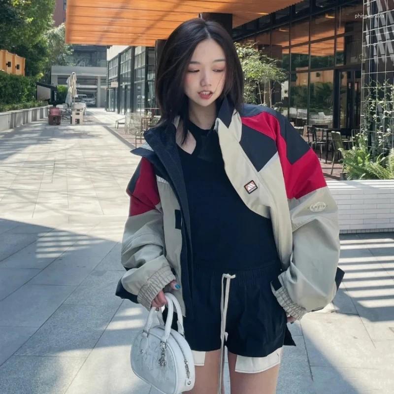 Men's Jackets ROSE Short Wide Splicing Workwear Vintage Racing Jacket Stand-up Collar Men's/Women's Models Rushing Streetwear