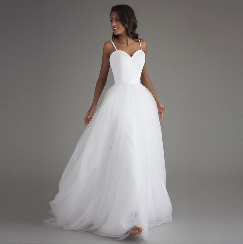 strap A Line Dress for bride princess satin simple Sweetheart Wedding Dresses 2023 boho designer bridal gowns Plus Size Wed Bride Gown garden vestido 