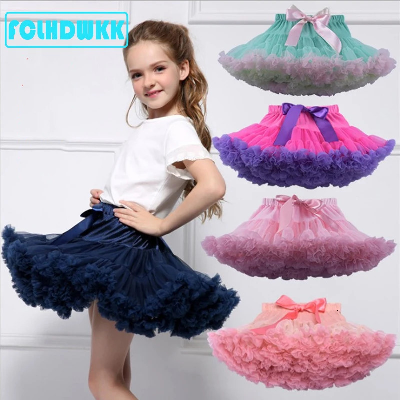 Skirts 0-10Y Lace Bow Baby Girls Tutu Skirt Fluffy Children's Ballet Tutu Skirt Kids Toddler Princess Tulle Party Dance Skirts 231013