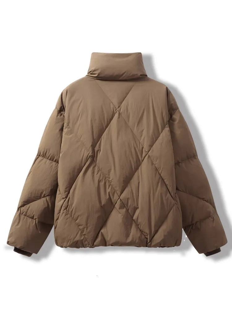 Women's Down Parkas Fitaylor Autumn Winter Women White Duck Coat Casual Lady Stand Collar Bow Outwear Female Solid Puffer Parka Jacket 231013