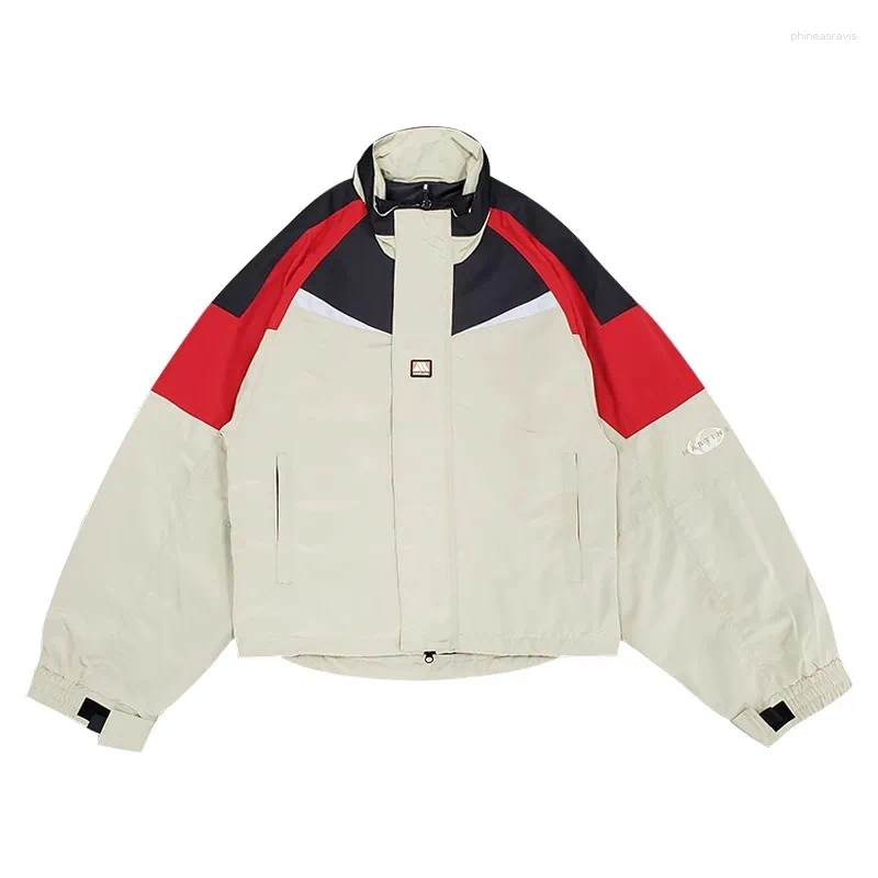 Men's Jackets ROSE Short Wide Splicing Workwear Vintage Racing Jacket Stand-up Collar Men's/Women's Models Rushing Streetwear