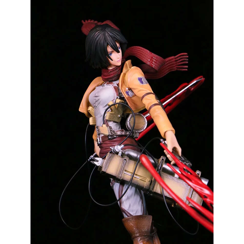 Finger Toys 36cm Attack on Titan Mikasa Ackerman Anime Figure Rival Shingeki No Kyojin Levi Ackerman Action Figure Collection Model Doll Toy
