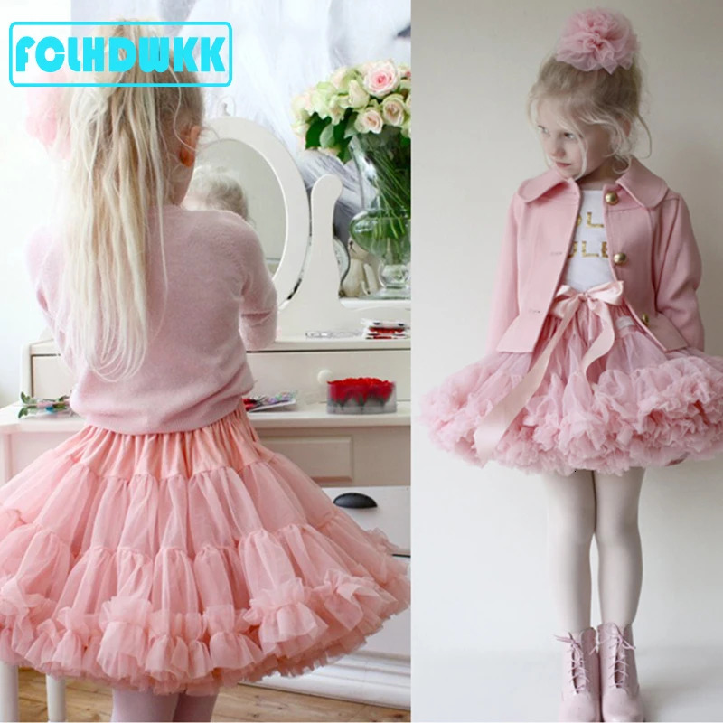 Skirts 0-10Y Lace Bow Baby Girls Tutu Skirt Fluffy Children's Ballet Tutu Skirt Kids Toddler Princess Tulle Party Dance Skirts 231013