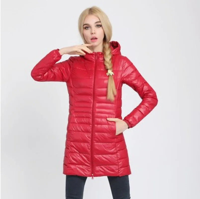 Women's Down Parkas 2023 Winter Jacket Parka Women Autumn UltraLight Thin Cotton Coat Slim Long Hooded Warm Coats Female Outerwear Clothing 23101
