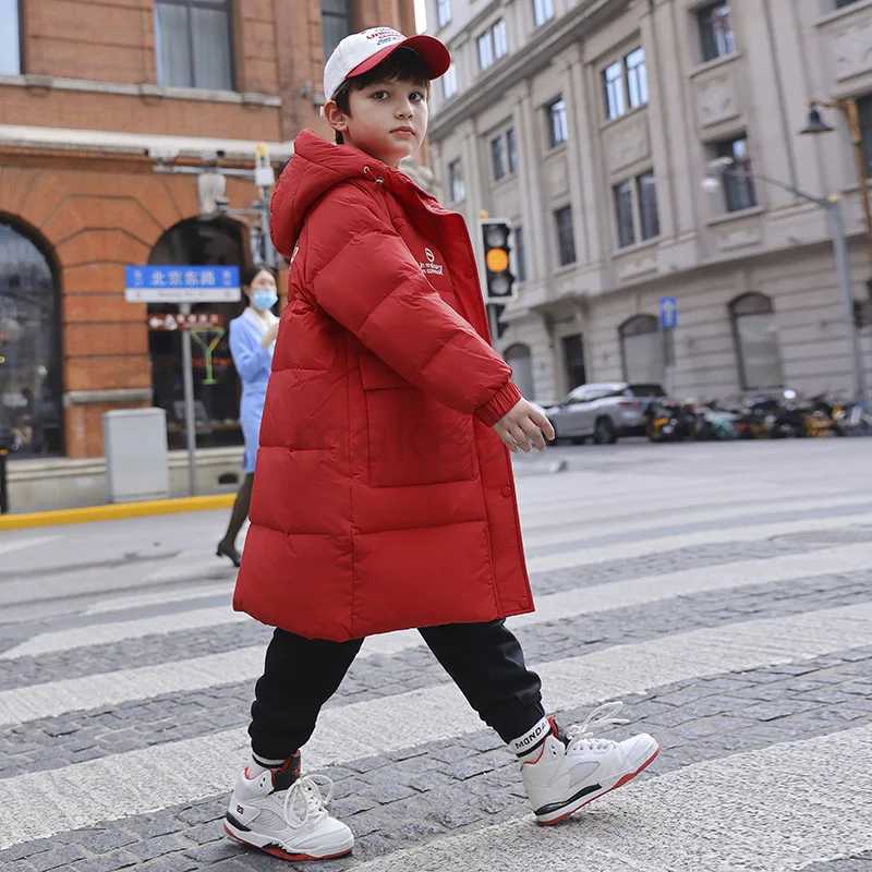 Down Coat Children Boy Winter Down Jacket Waterproof Hooded Long Warm Boy Winter Outerwear Coat 5-14 Years Kids Teenager Boy Parka Outfit J231013