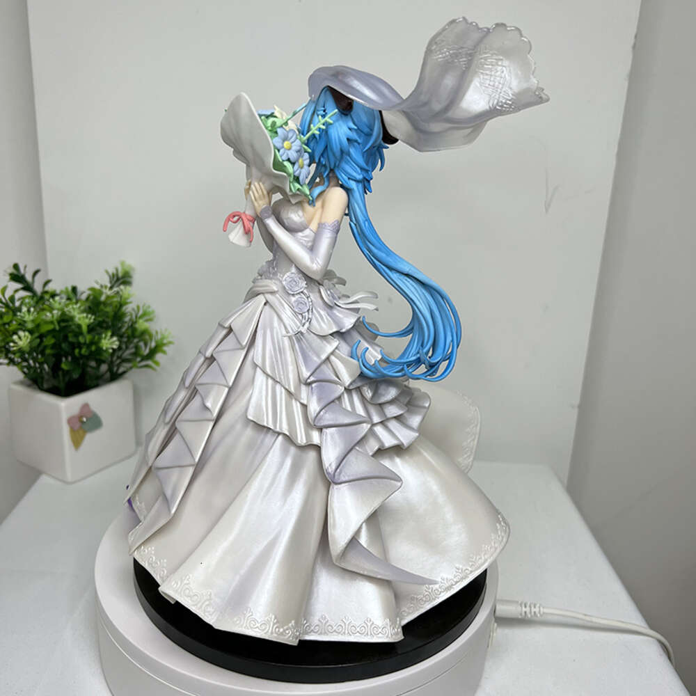 Finger Toys 25cm Genshin Impact Anime Figure Ganyu Wedding Dress Action Figure Keqing/paimon/klee/hu Tao Figure Collection Model Doll Toys