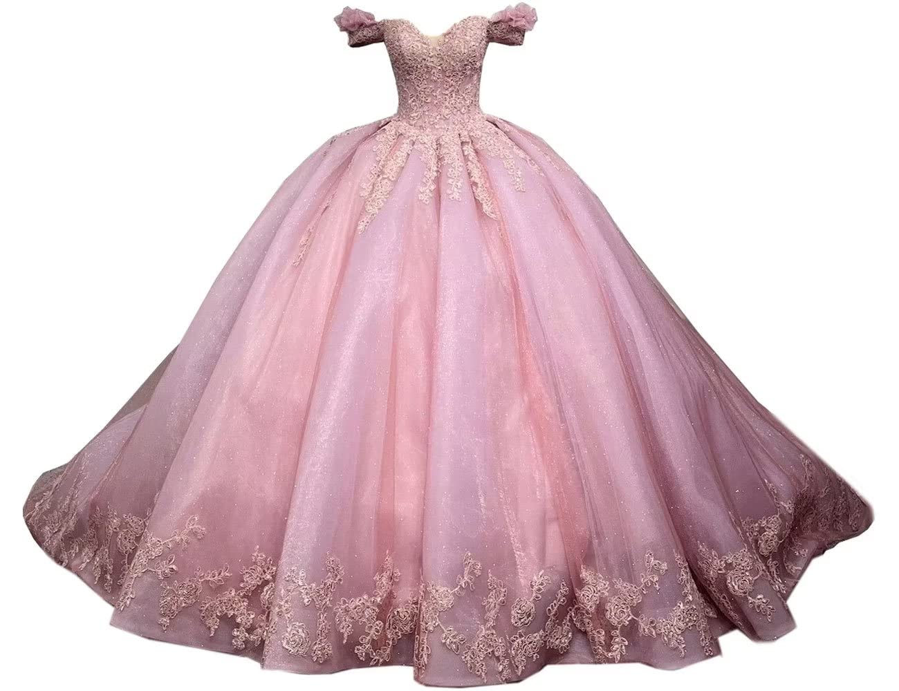 Puffy Quinceanera Dresses Princess Sweetheart Off Shoulder Crystal Ball Gown with Tulle Lace-up Plus Size Sweet 15 16 Long Prom Party Birthday Vestido