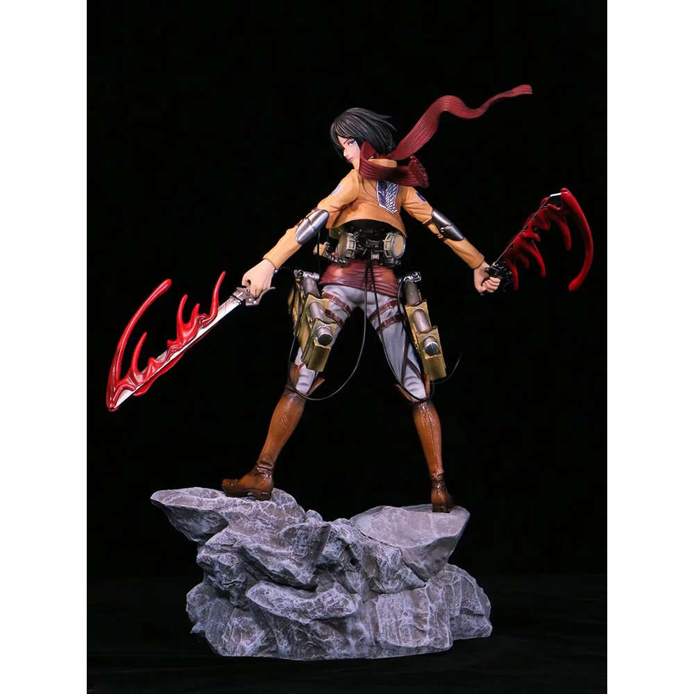 Finger Toys 36cm Attack on Titan Mikasa Ackerman Anime Figure Rival Shingeki No Kyojin Levi Ackerman Action Figure Collection Model Doll Toy