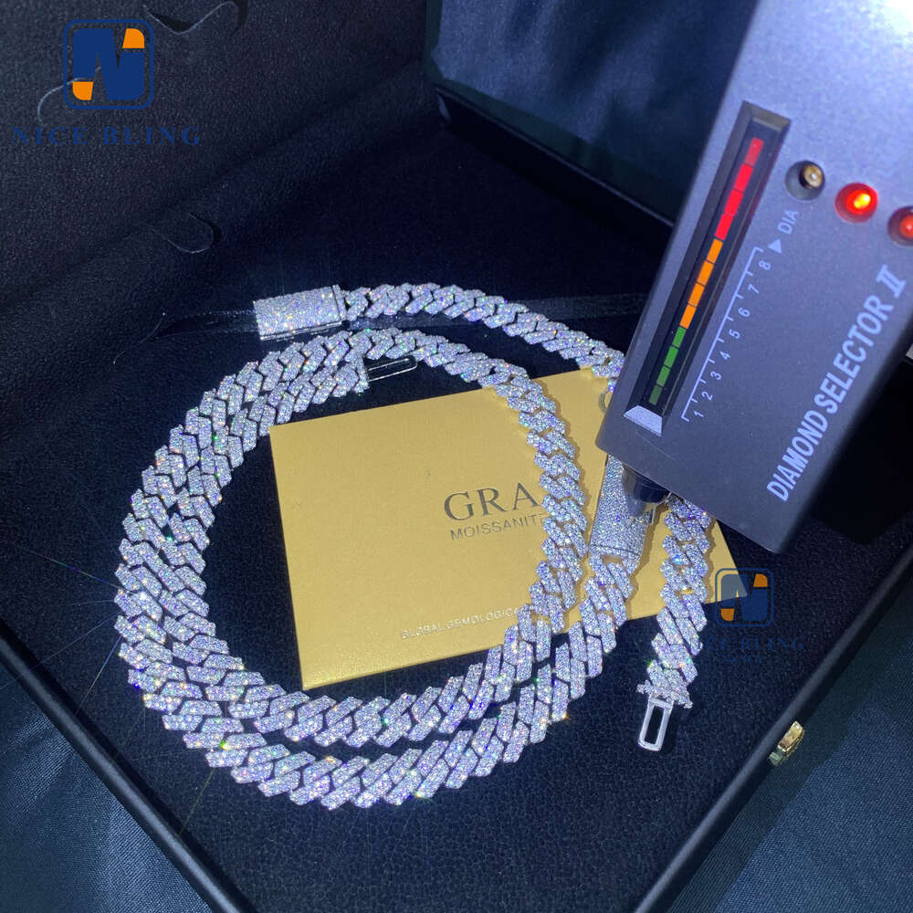 8mm 10mm hip hop necklace fashion style s vvs iced out jewelry moissanite dia cuban k chain