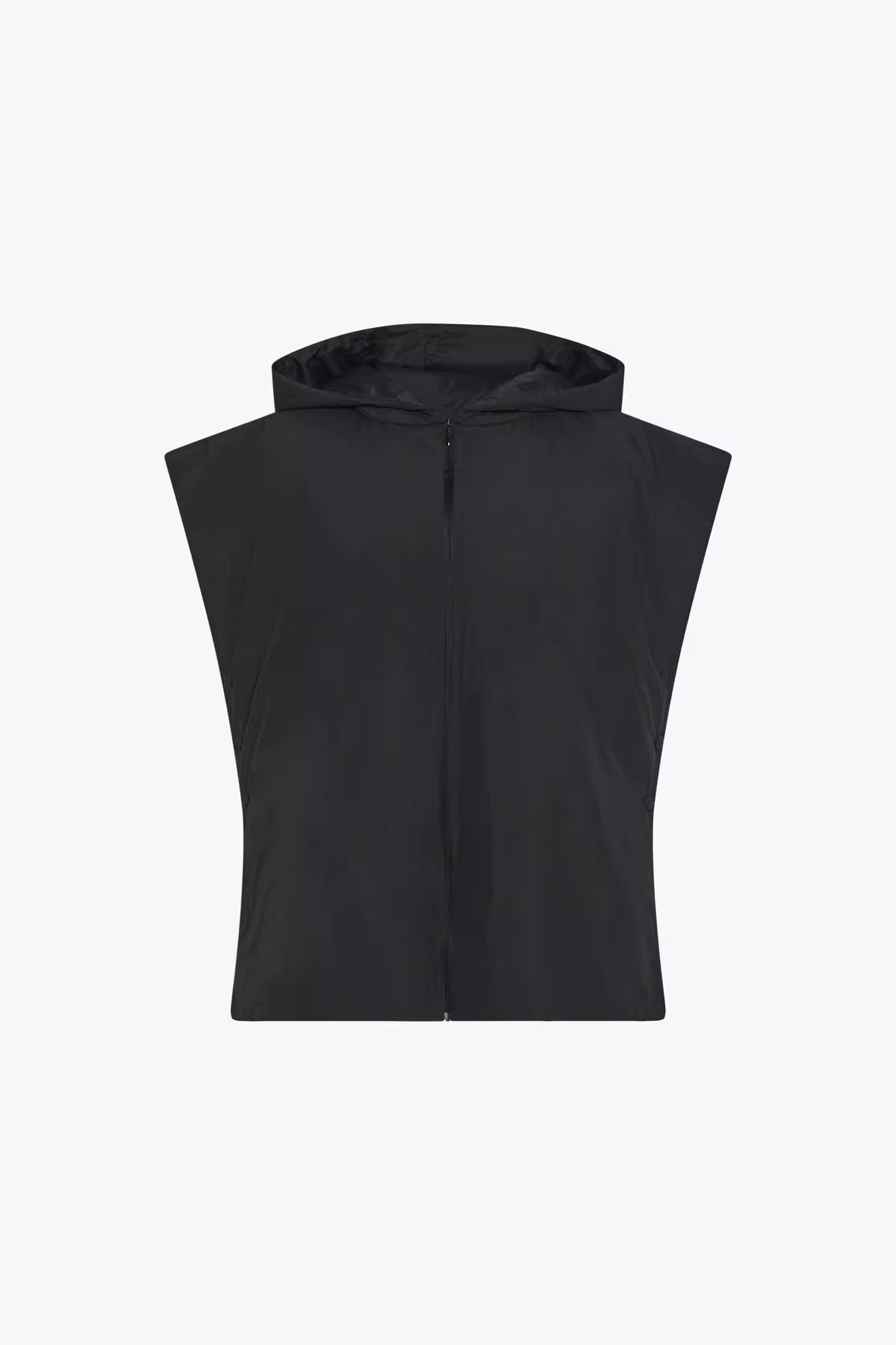 The Ro*Women's Hooded Sleeveless Jacket Zippered Cropped Top