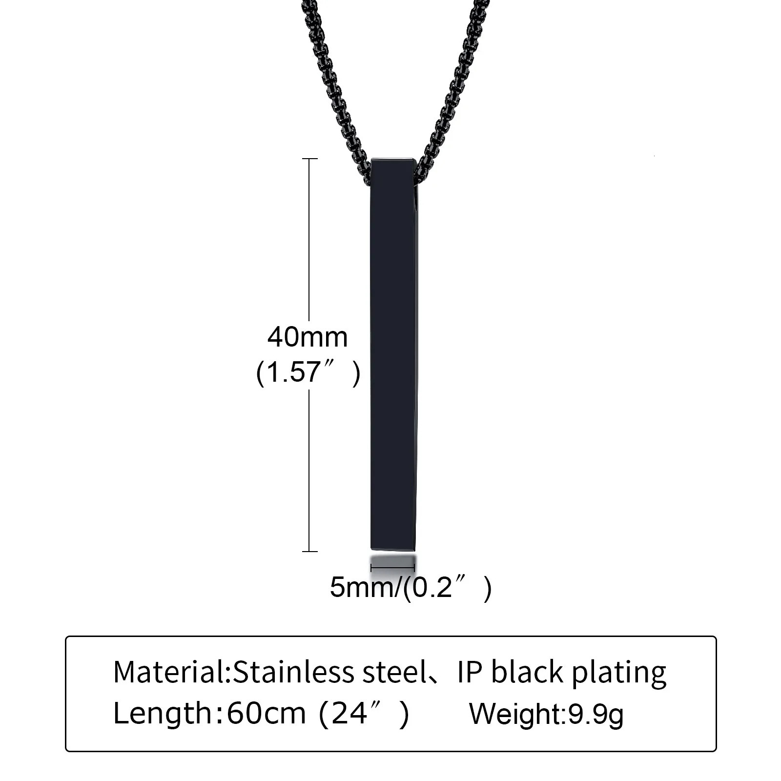 Chokers Vnox 5mm Pillar Necklace for Men Women Stainless Steel 3D Bar Pendant Minimalist Simple Casual Unisex Neck Collar 231013