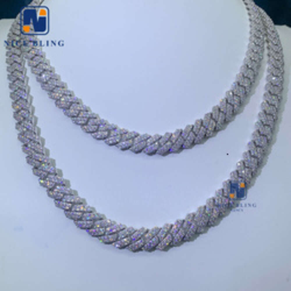 8mm 10mm hip hop necklace fashion style s vvs iced out jewelry moissanite dia cuban k chain