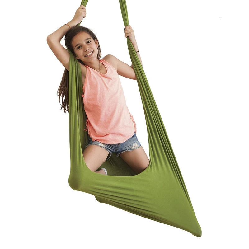 Swings Jumpers Bouncers Kids Cotton Swing Hammock for Autism ADHD ADD Therapy Cuddle Up Sensory Child Therapy Elastic Parcel Steady Seat Swing chairto