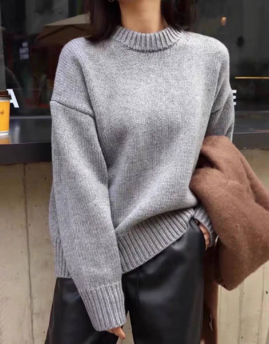 The *Row Women's Crewneck Cashmere Sweater with Long Sleeves Thick Knit