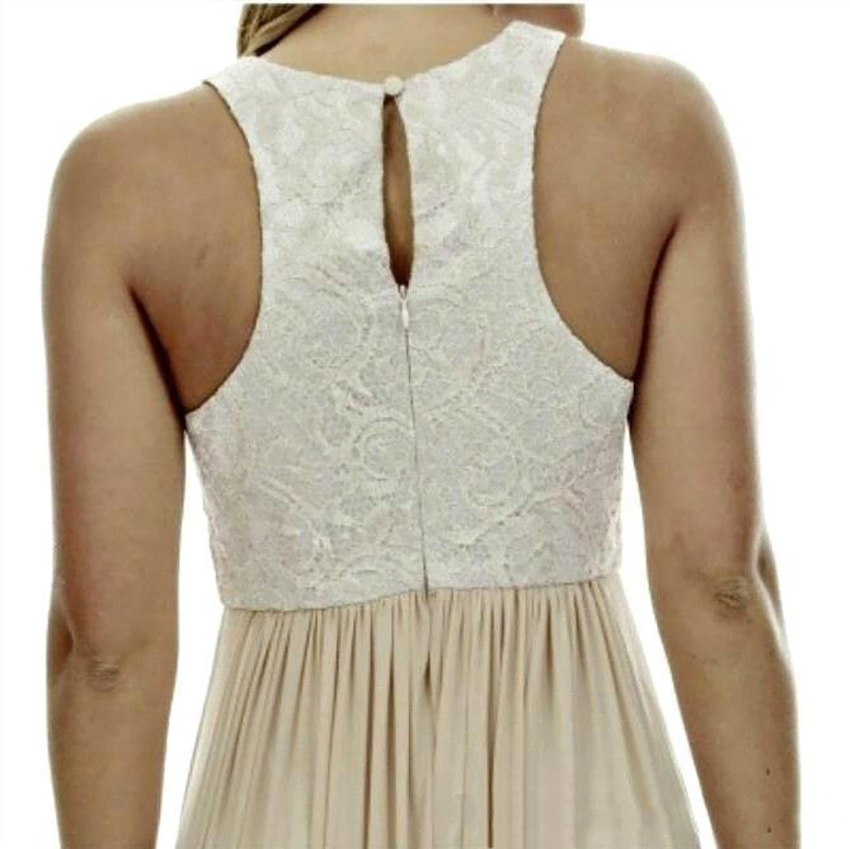 2023 Sexy Champagne Bridesmaid Dresses Lace Top Chiffon Sleeveelss Beach Bridesmaids Dress Wedding Guest Gowns Country Maid of Honor Dress