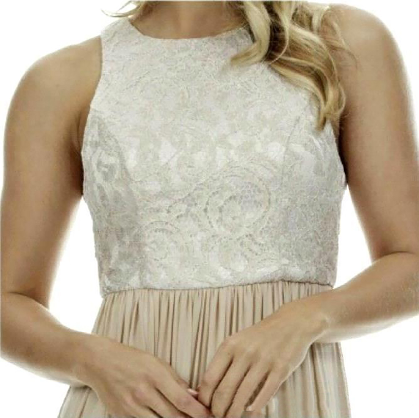 2023 Sexy Champagne Bridesmaid Dresses Lace Top Chiffon Sleeveelss Beach Bridesmaids Dress Wedding Guest Gowns Country Maid of Honor Dress