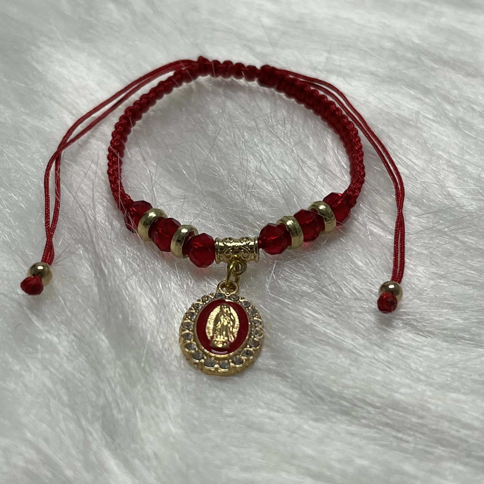 Chain 12 pcs our Lady of Guadalupe Virgin Knotted Adjustable Women's Bracelet Religious Available in a variety colors tochoose from 231016