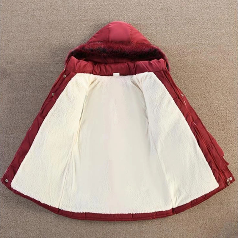 Down Coat 4 5 6 8 10 Years Winter Girls Jackets Keep Warm Fashion Fur Collar Princess Hooded Zipper Windproof Outerwear Kids Clothes 231016