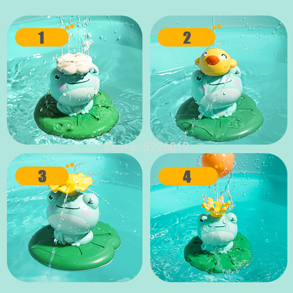 Finger Toys Finger Toys Bath Toys Electric Spray Water Floating Rotation Frog Sprinkler Shower Game for Children Kid Swimming Bathroom Baby Toys