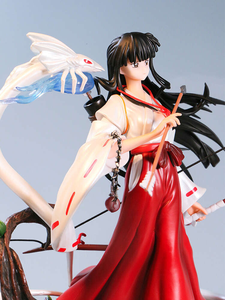 Finger Toys 27cm Inuyasha Kikyo Anime Figure Final Inuyasha Kagome Kikyo/higurashi Action Figure Noodle Stopper Sesshomaru Figurine Doll Toy