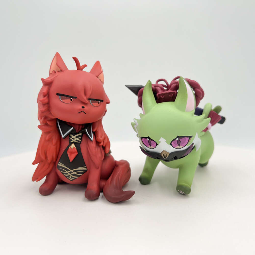 Finger Toys 11cm Cute Cat Genshin Impact Wanderer/balladeer Anime Figure Diluc Ragnvindr/keqing/kuki Shinobu Action Figure Adult Model Toys