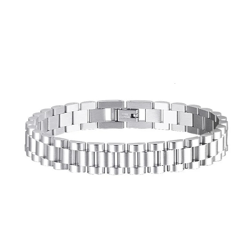 Chain New Stainless Steel Gold Plated Detachable Wristbands Bracelets Bangles for Women Men Hiphop Silver Watch Wrap 231016