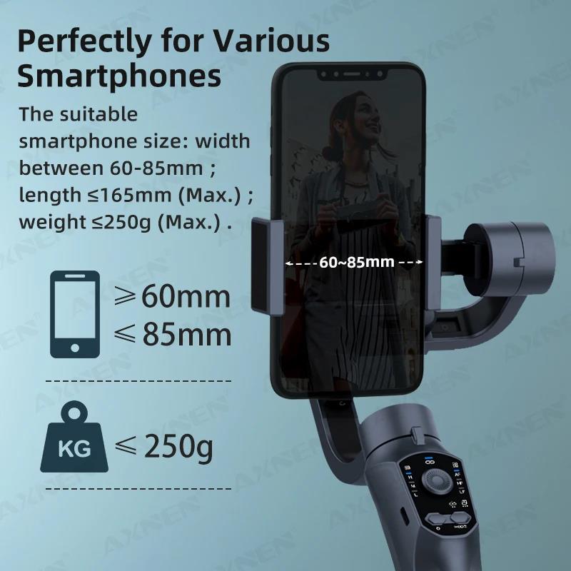 3-Axis Handheld Gimbal Smart Stabilizer Portable Stabilizer F10 Following FPV Cellphone Selfie Stick Monopod for Android Phone Vlog Anti Shake Video R