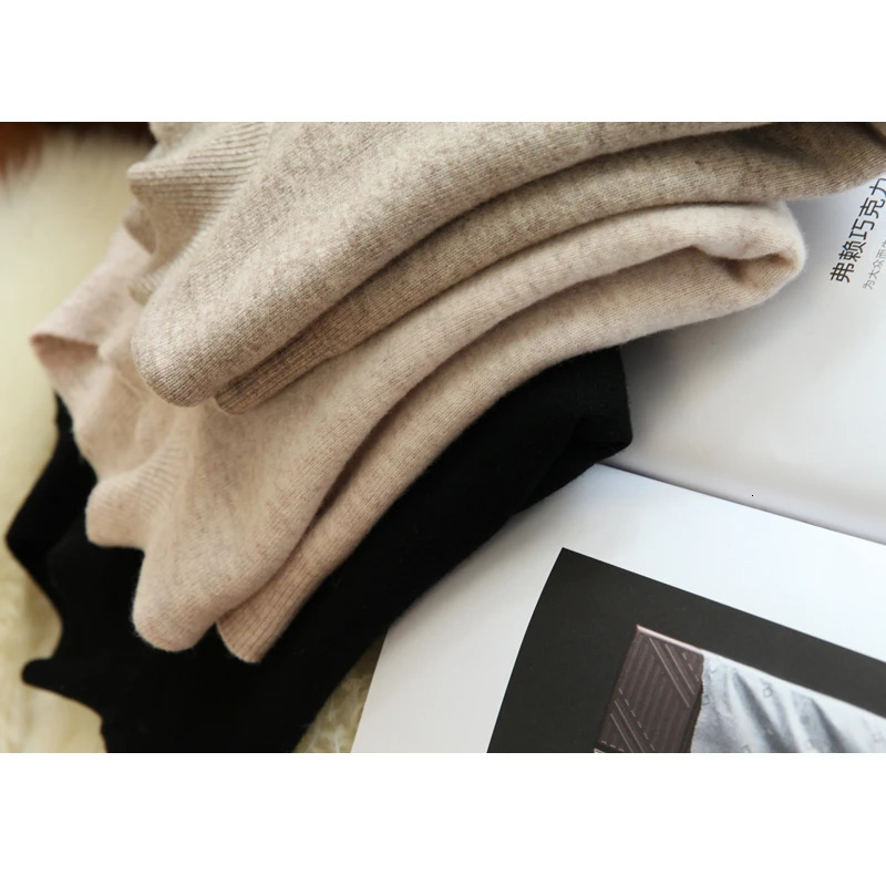 Womens Sweaters HELIAR Women Half Tutleneck Sweater Knitted Jumpers Solid Loose Cashmere Pullovers Autumn Winter 231016