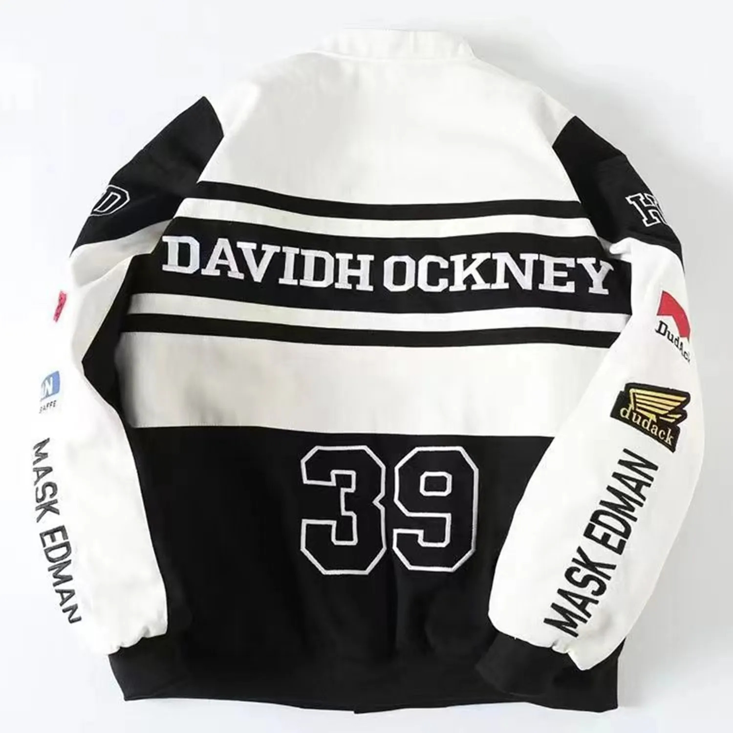 Men's Jackets Embroidery Motorcycle Racing Jacket Long Sleeve Top Unisex American Bombers Spring Autumn Hip Hop High Street Bomber Varsity 231016