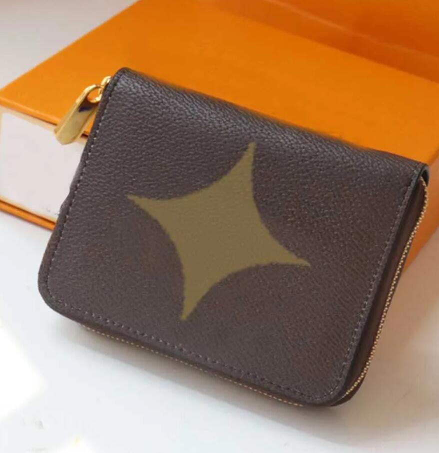 Luxury Design M67690 Short Wallet Men Women's Pocket Wallet Real Leather Zipper Card Pack Multiple Slender Coin Purse Amerigo Marco Clutch