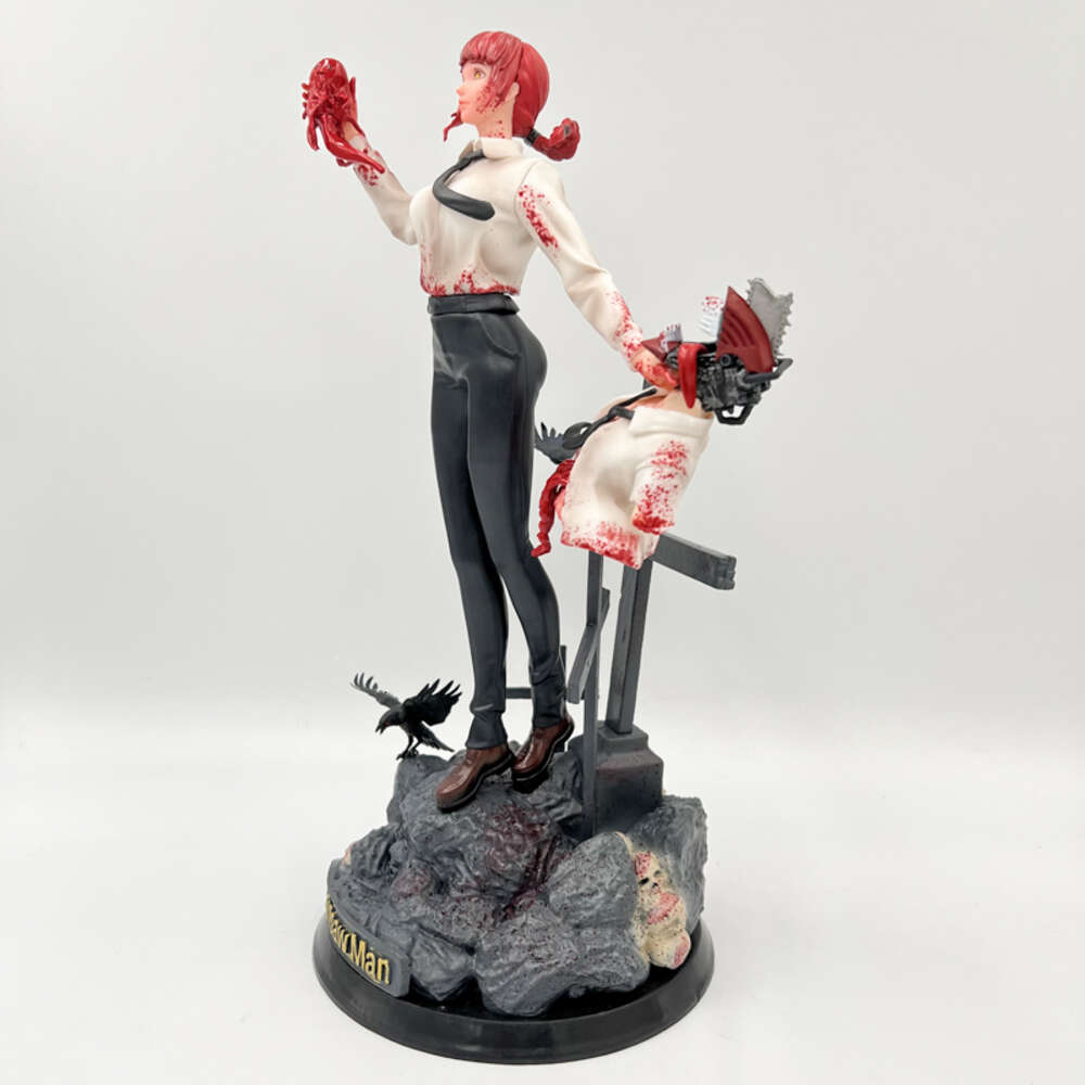 Finger Toys 35cm Chainsaw Man Makima Anime Girl Figure Gk Chainsaw Man Denji Action Figure Denji/power Figurine Collectible Model Doll Toys