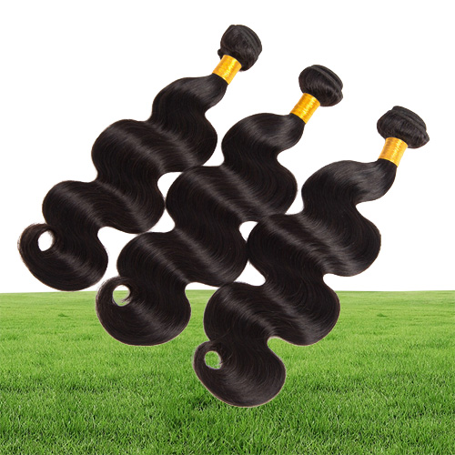 9A Brazil Human Hair Wefts 16 18 20 22 24inch African Female Hairs Bundle Body Wave Black Big Wave Snake Curl Nature Color4011475