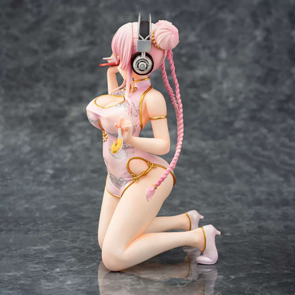 Finger Toys 18cm Emon Restaurant Series Super Sonico China Dress Ver. Sexy Anime Figure Super Sonico Mandarin Dress Pvc Action Figure Toys