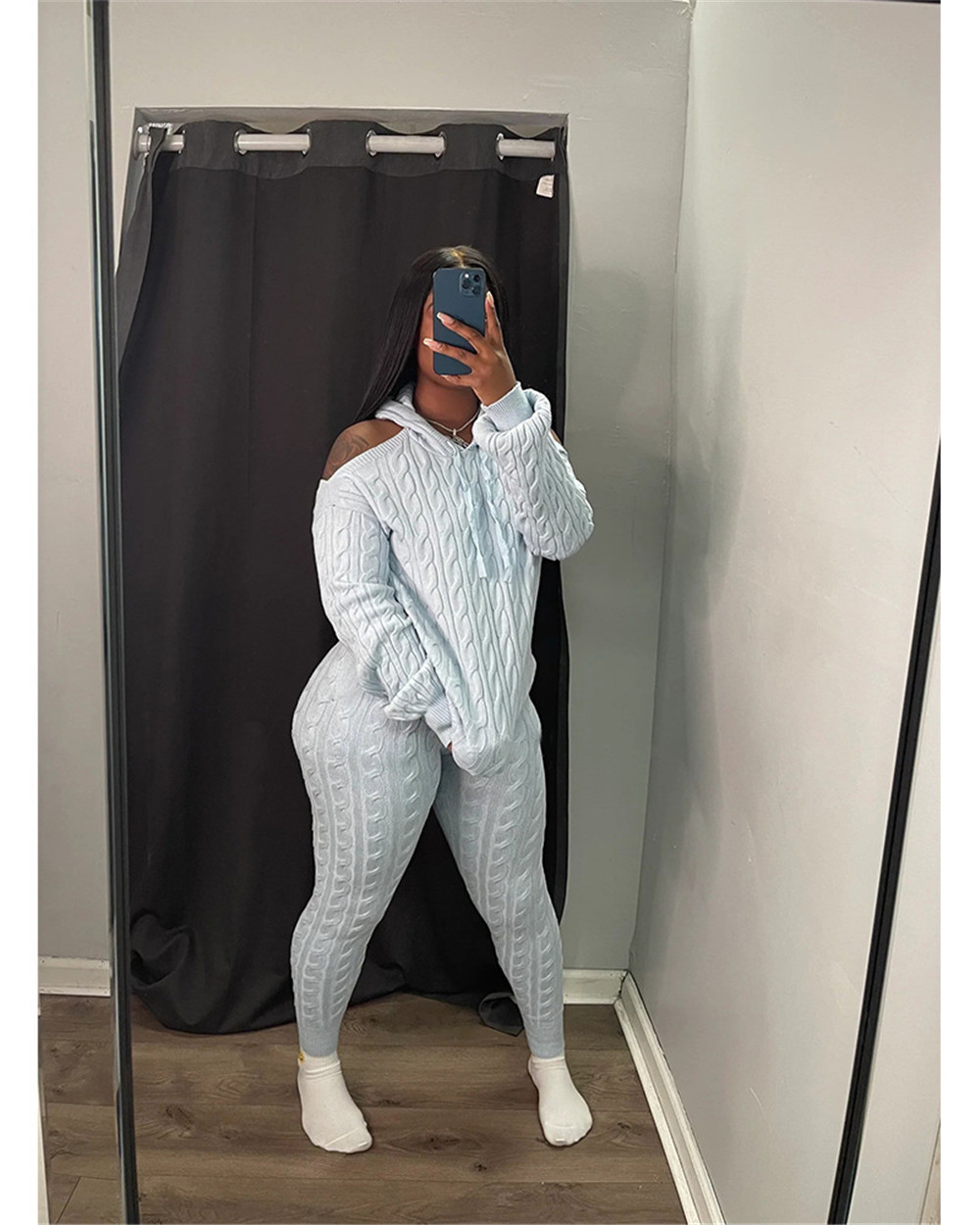 Designer Knitted Tracksuits Two Piece Sets Women Fall Winter Sweatsuits Long Sleeve Knitting Hooded Sweater Top and Pants Autumn Outfits Wholesale Clo