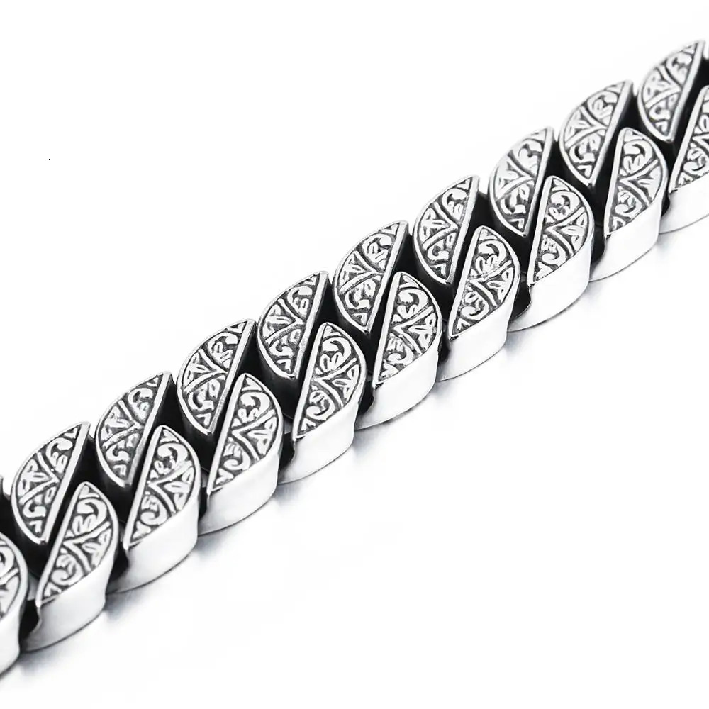 Chain 17mm y Cuba Bracelet For Men Stainless Steel 316L Cool Hand Thick Jewelry 231016