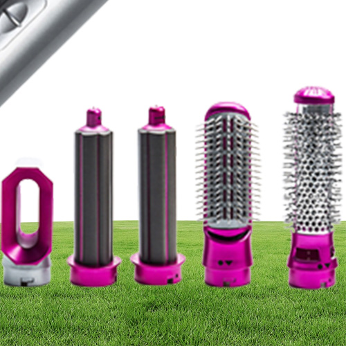 5in1 Air Styler Ceramic Hair Straightener Hair Dryer Brush Spinning For Volume And Soft Curls Waves Airbrush Salon Tool