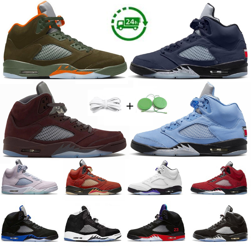 5 Men Basketball Shoes Jumpman 5s Sneaker University Racer Blue Burgundy Photon Dust Olive Midnight Navy Lucky Green Oreo Easter Aqua Mens Trainer Sports Sneakers