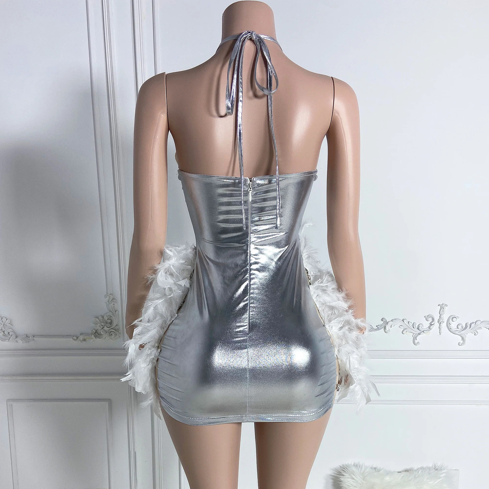 Luxury Real Photo Black Prom Dresses For Women Party Gowns Halter Neck Mini Birthday Dress Party Outfit See Through Vestidos De Gala