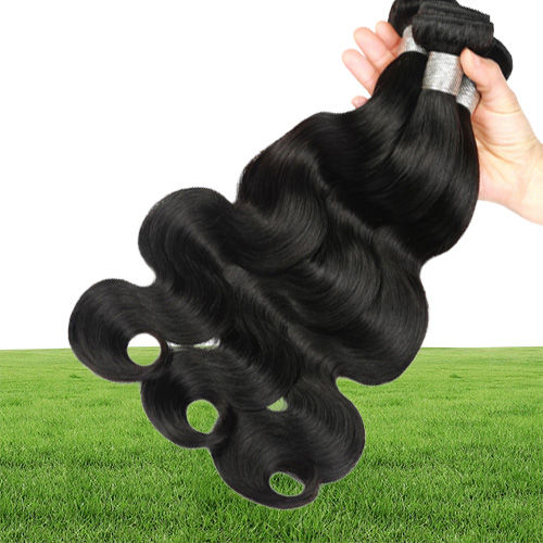 9A Brazil Human Hair Wefts 16 18 20 22 24inch African Female Hairs Bundle Body Wave Black Big Wave Snake Curl Nature Color4011475