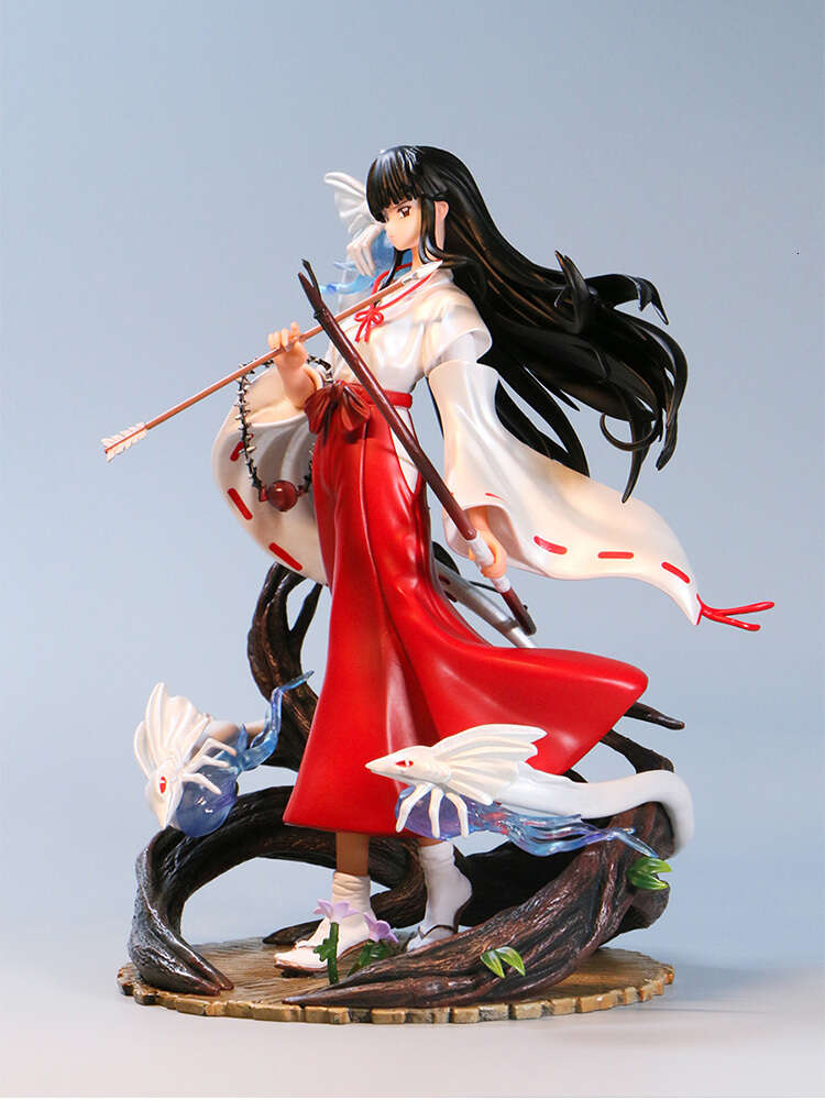 Finger Toys 27cm Inuyasha Kikyo Anime Figure Final Inuyasha Kagome Kikyo/higurashi Action Figure Noodle Stopper Sesshomaru Figurine Doll Toy