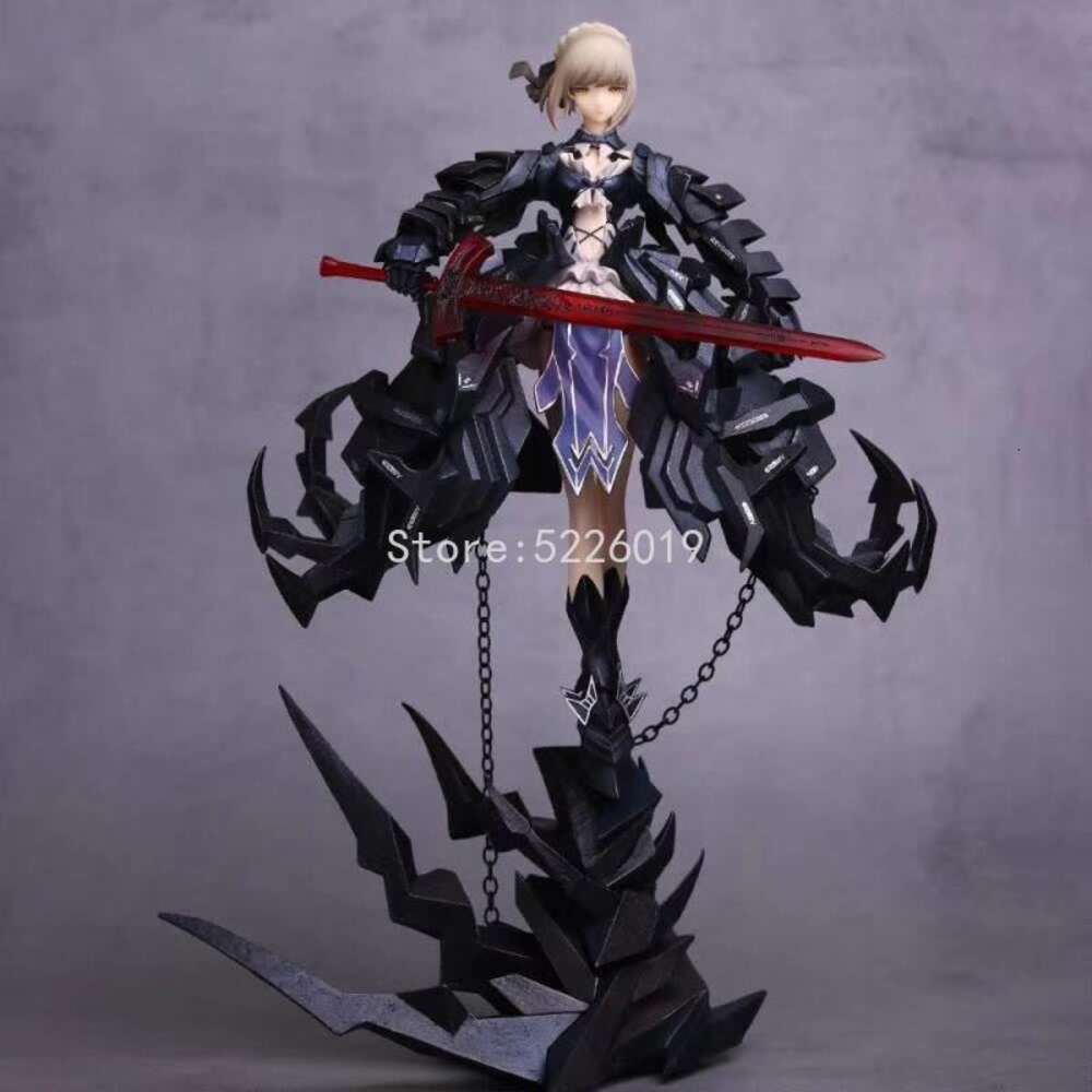 Finger Toys 33cm Fate/stay Night Sexy Anime Figure the King Black Saber Huke Ver. Sexy Figure the King Black Dress Saber Action Figure Toys