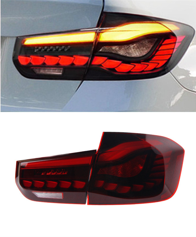 Car Tail Light Parts for BMW Taillights 3 Series F30/F35 2013-20 18 LED Dragon Scale Running Light Highlight Reversing Brake Taillight