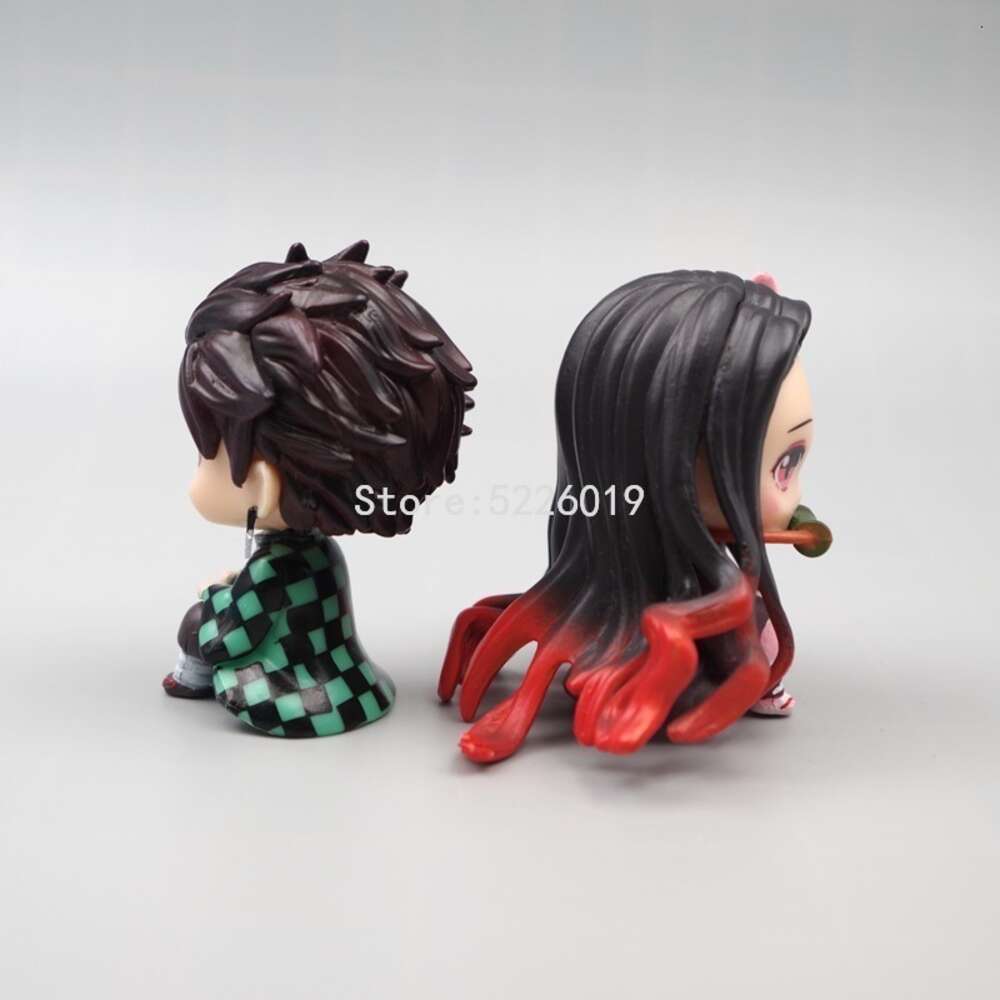 Finger Toys 2pcs/set Lookup Demon Slayer Anime Figure Kimetsu No Yaiba Kamado Nezuko Kamado Tanjirou Action Figure Model Doll Toys 6cm