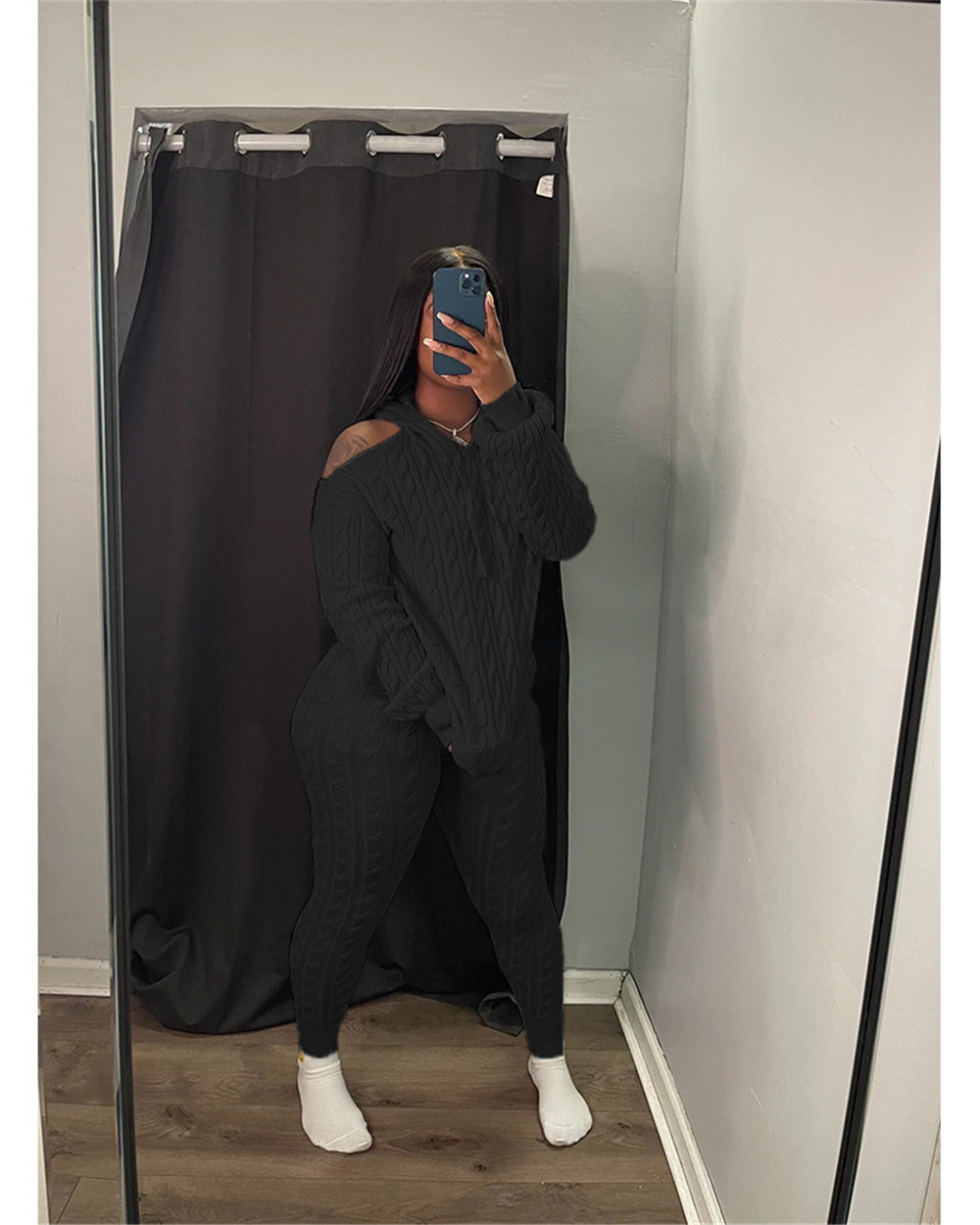 Designer Knitted Tracksuits Two Piece Sets Women Fall Winter Sweatsuits Long Sleeve Knitting Hooded Sweater Top and Pants Autumn Outfits Wholesale Clo