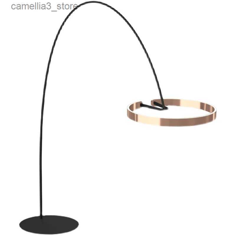 Lamps Floor Modern minimalist ring vertical light living study model room club fishing floor lamp Q231016
