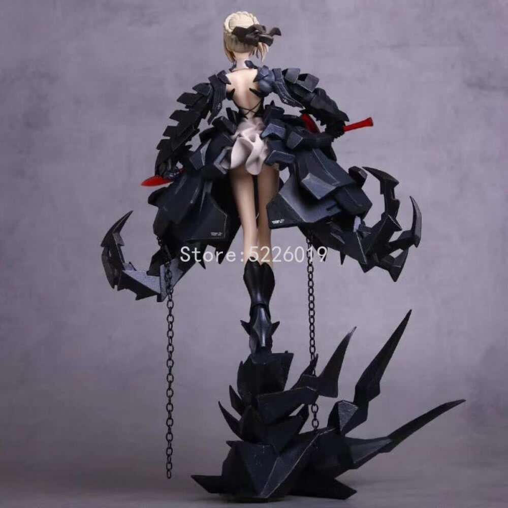 Finger Toys 33cm Fate/stay Night Sexy Anime Figure the King Black Saber Huke Ver. Sexy Figure the King Black Dress Saber Action Figure Toys